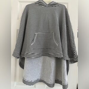 BRAND NEW: Striped Black and White Poncho